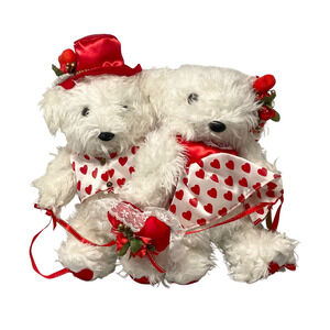 Brinton Natty Bears Valentine's Day Couple Mr & Mrs White Plush 12" w/Tag